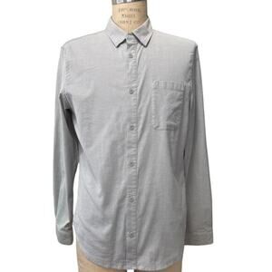 Lululemon All Town Button Down Long Sleeve Shirt‎ Size L Gray